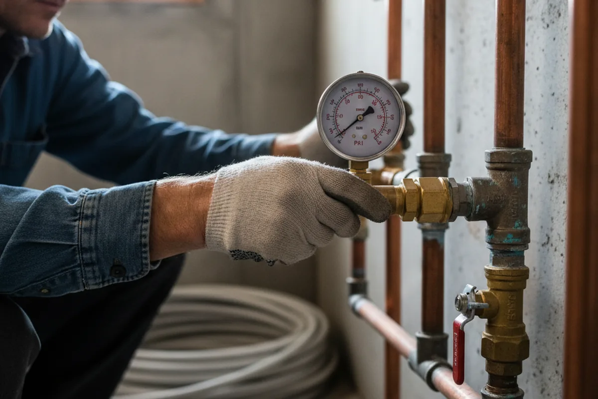 Pressure testing a repaired line during Water Line Repair in Riddleton